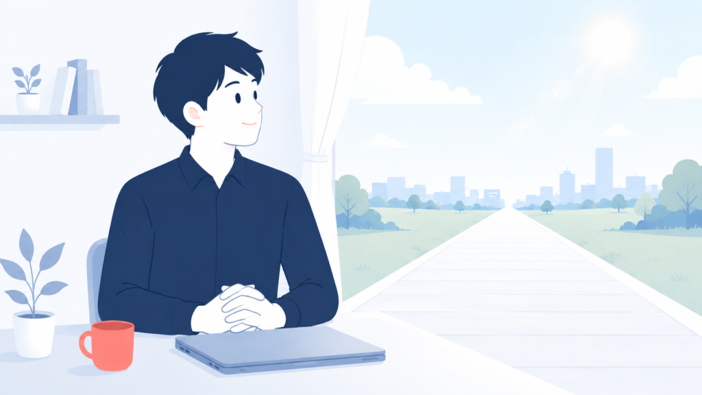 ネイティブキャンプで英語学習を継続した先の未来をイメージしたイラスト