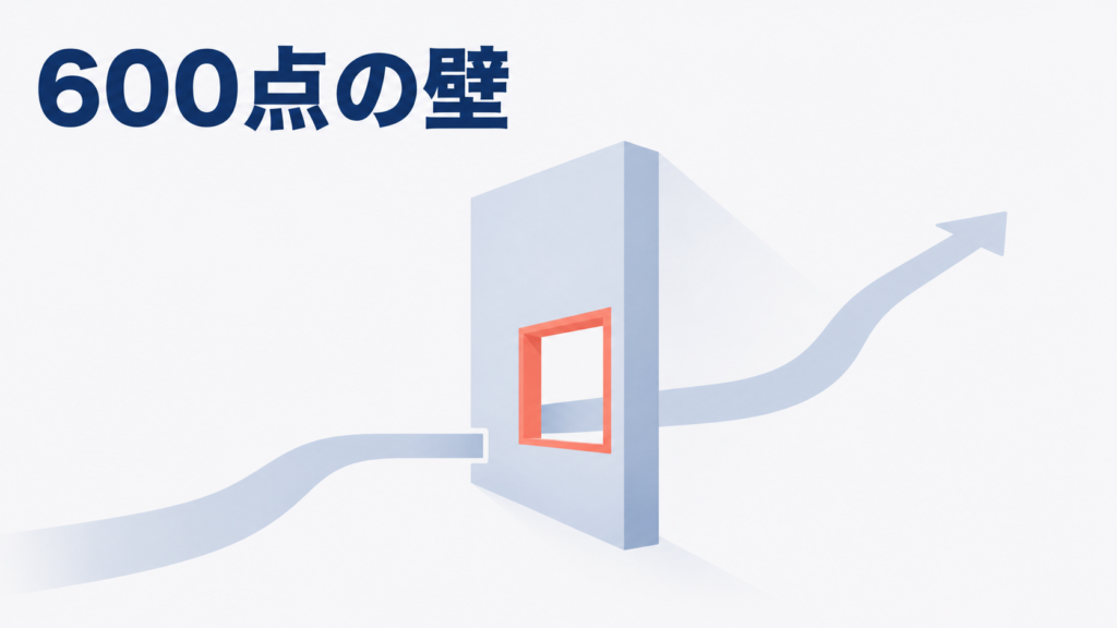 600点の壁に通り抜けられる開口部があり、その先に道が続いている図